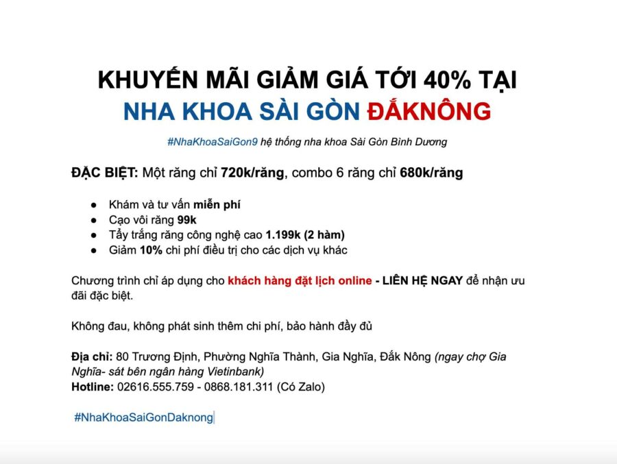 KHUYẾN MÃI NHA KHOA SÀI GÒN 9